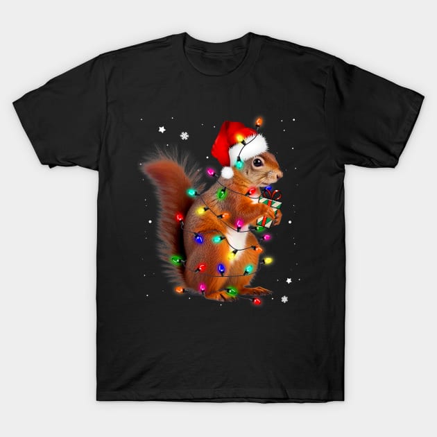 Squirrel Christmas Hat Santa Pajama Squirrels Lover T-Shirt by everetto